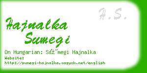 hajnalka sumegi business card